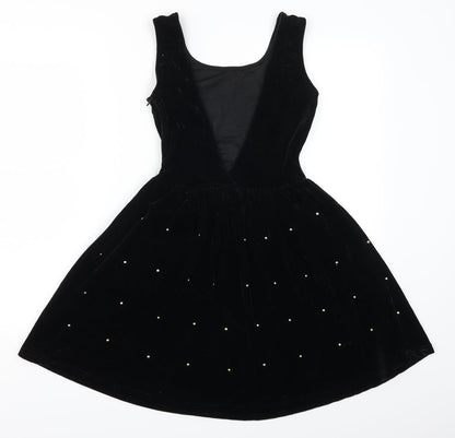 Hearts & Bows Womens Black Polka Dot  Skater Dress  Size 6