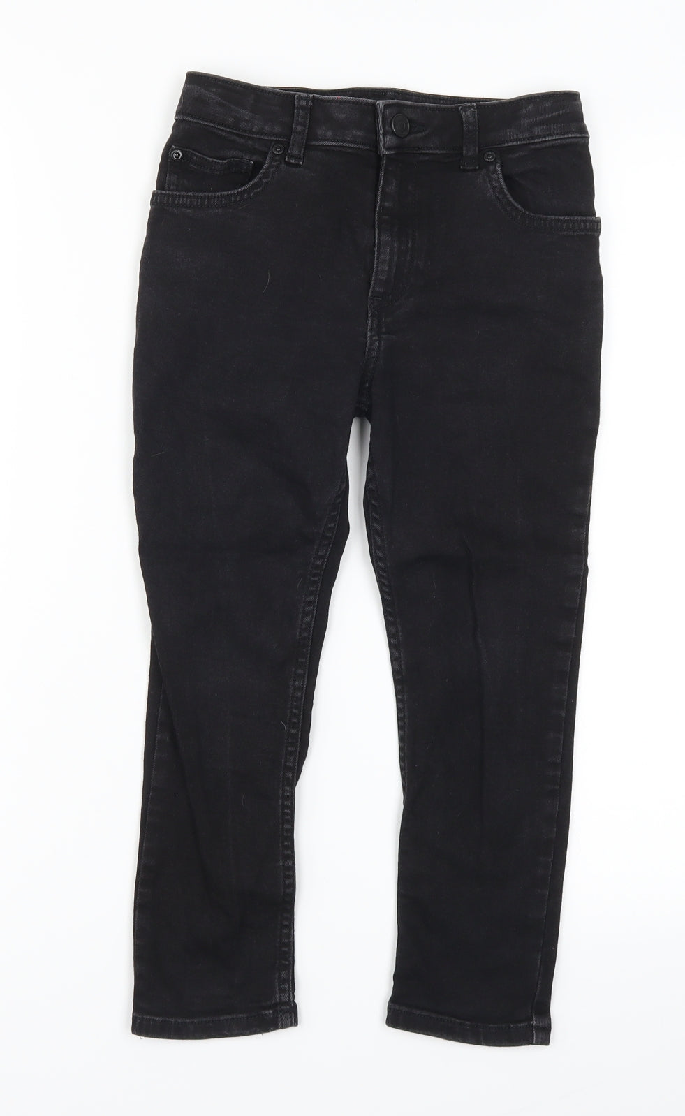 River Island Girls Black  Denim Skinny Jeans Size 7 Years