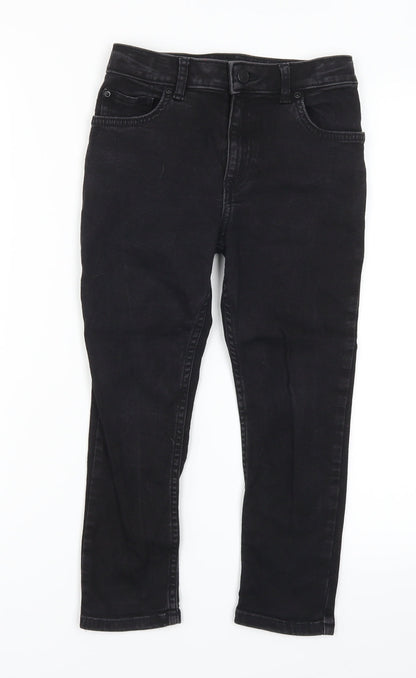 River Island Girls Black  Denim Skinny Jeans Size 7 Years