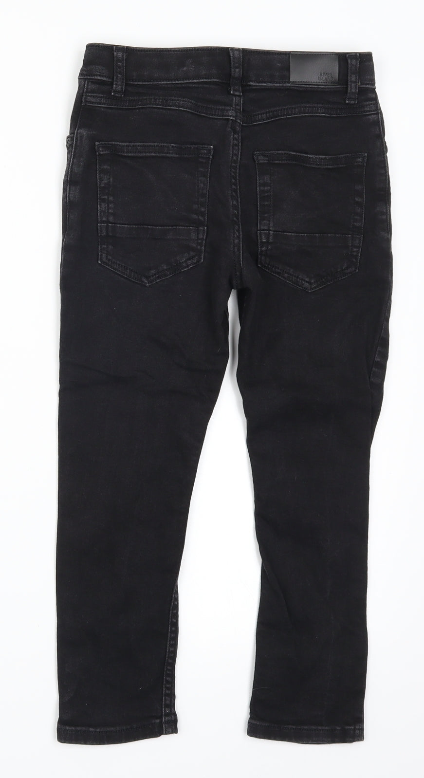 River Island Girls Black  Denim Skinny Jeans Size 7 Years