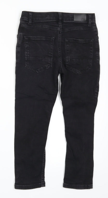 River Island Girls Black  Denim Skinny Jeans Size 7 Years