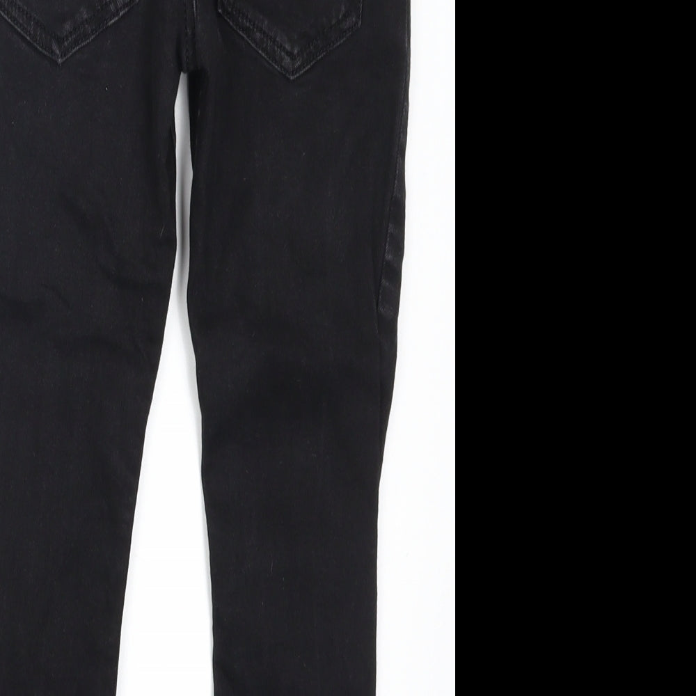 River Island Girls Black  Denim Skinny Jeans Size 7 Years