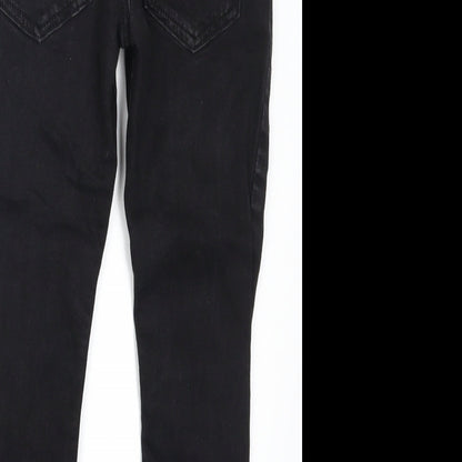 River Island Girls Black  Denim Skinny Jeans Size 7 Years