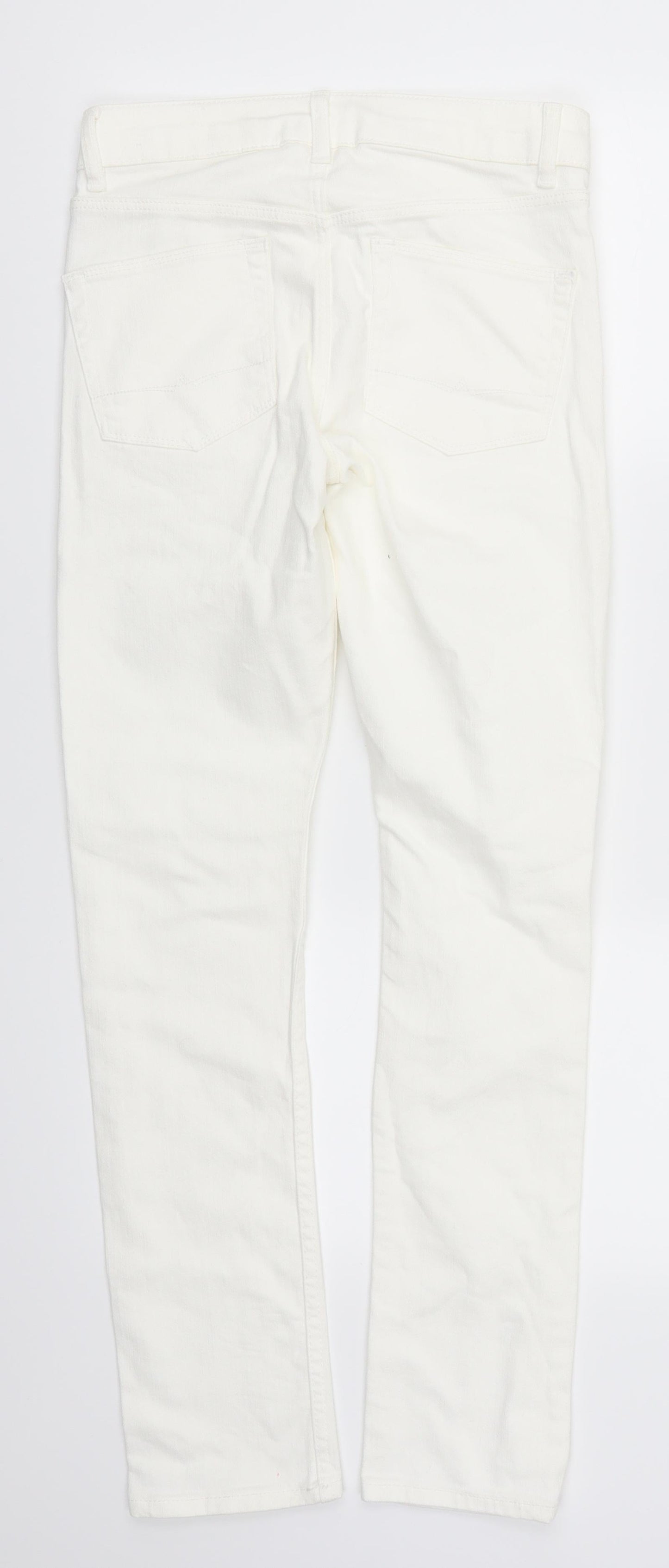 Womens UK Size 27 in Preworn Regular Fit Skinny White Jeans