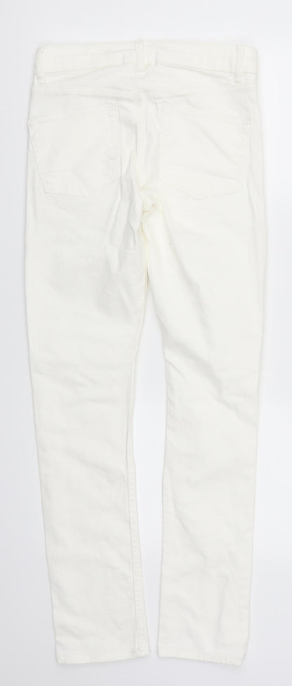 Womens UK Size 27 in Preworn Regular Fit Skinny White Jeans