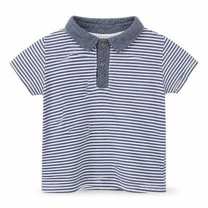 Lee Cooper Boys Blue Striped  Basic Polo Size 12-18 Months