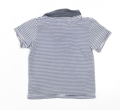 Lee Cooper Boys Blue Striped  Basic Polo Size 12-18 Months