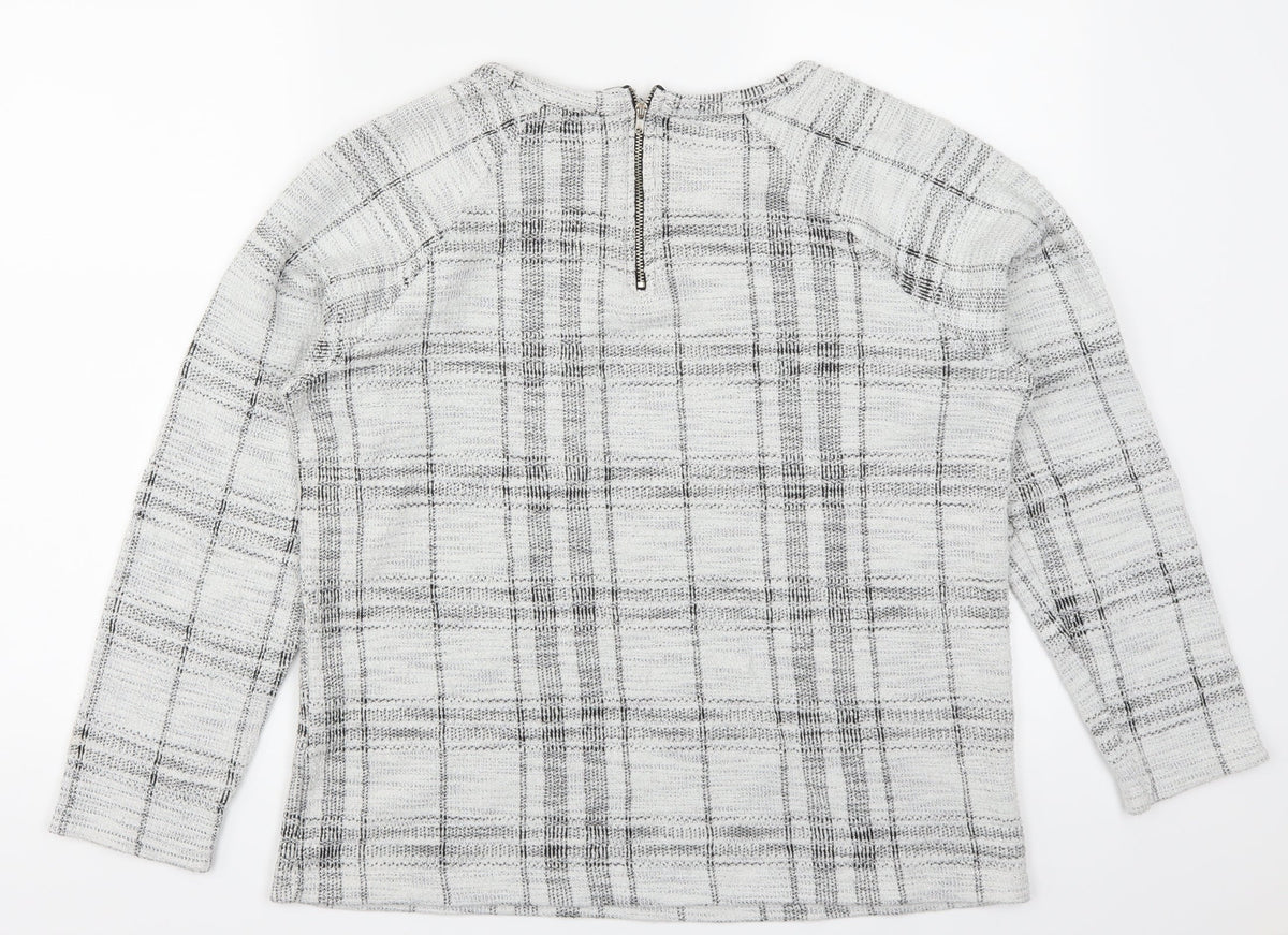 Atmosphere Womens Grey Check  Pullover Jumper Size 16
