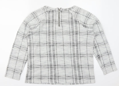 Atmosphere Womens Grey Check  Pullover Jumper Size 16