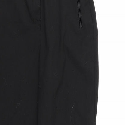 Womens UK Size 12 Magi Regular Fit Dress Pants Black Trousers