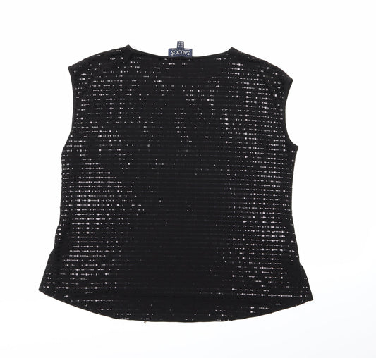 Womens UK Size 16 Saloos Black Basic Blouse