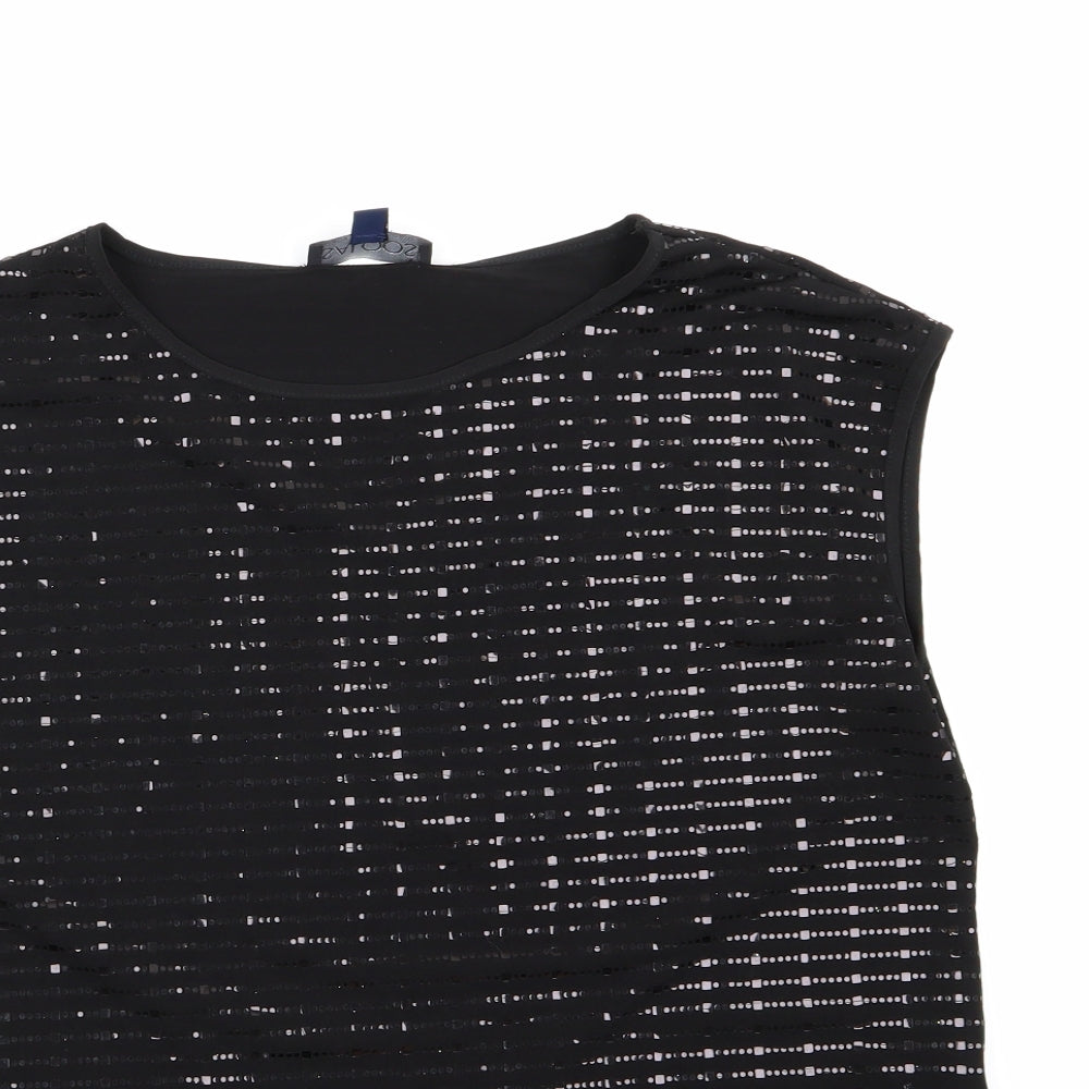 Womens UK Size 16 Saloos Black Basic Blouse