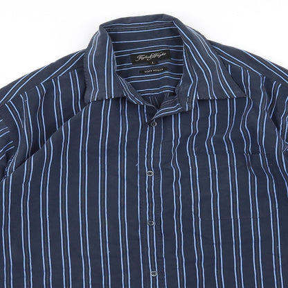 Taylor & Wright Mens Blue Striped   Button-Up Size L