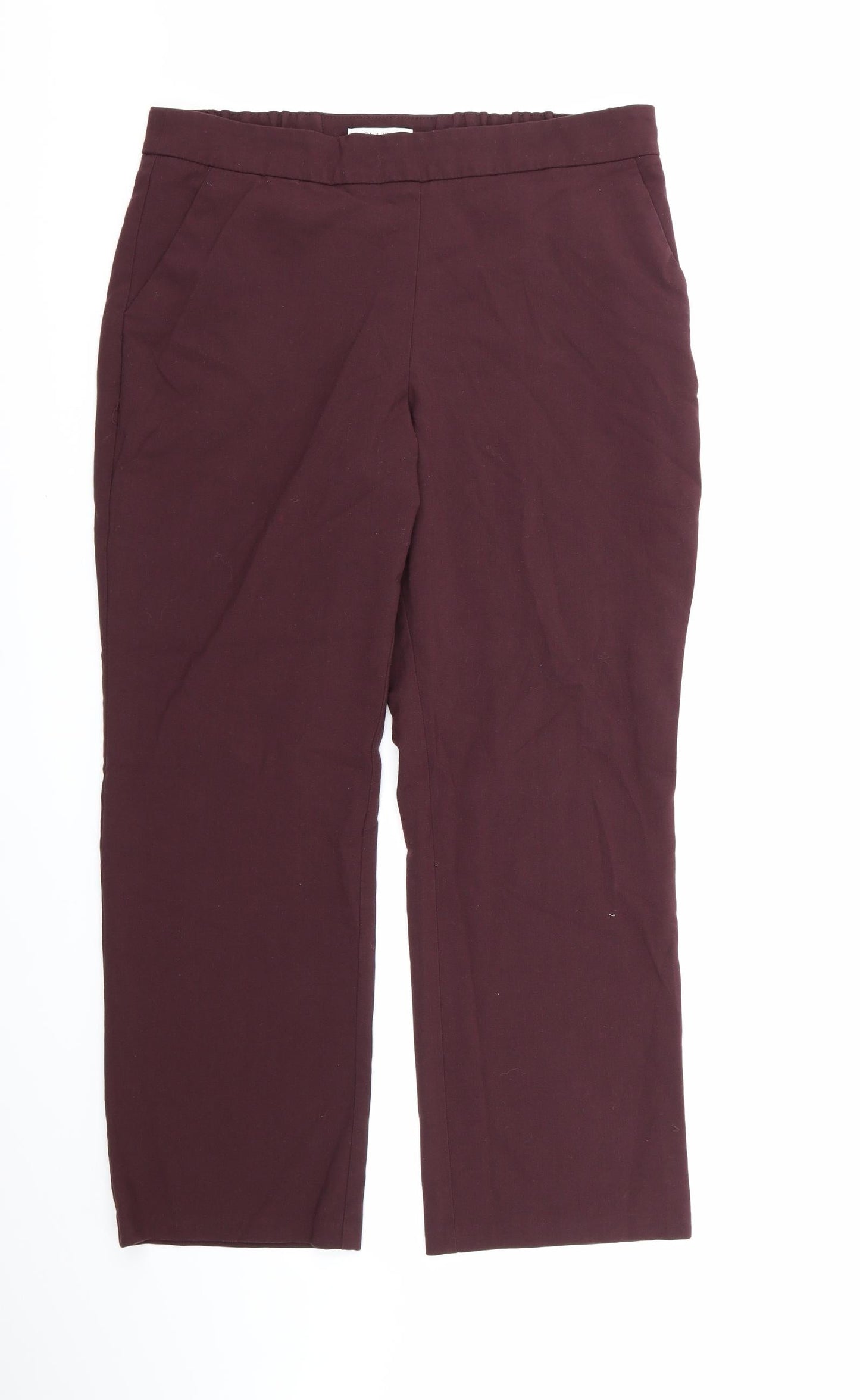 Womens UK Size 14 Marks and Spencer Regular Fit Dress Pants Brown Trousers