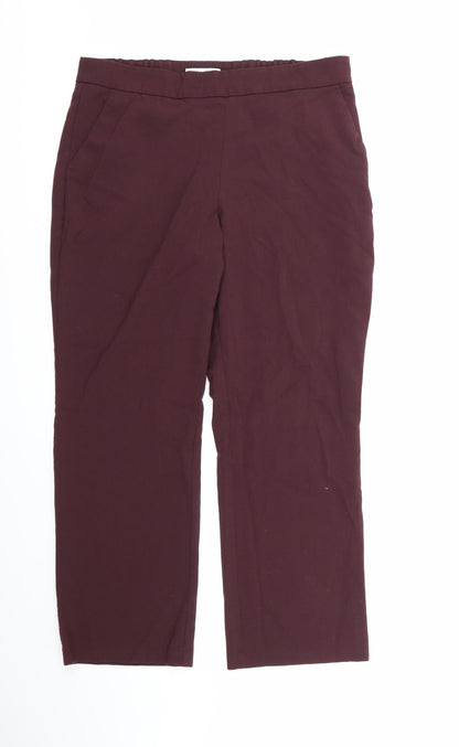 Womens UK Size 14 Marks and Spencer Regular Fit Dress Pants Brown Trousers