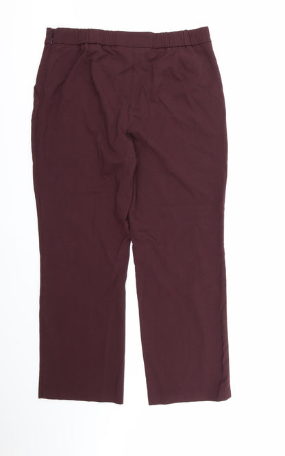 Womens UK Size 14 Marks and Spencer Regular Fit Dress Pants Brown Trousers