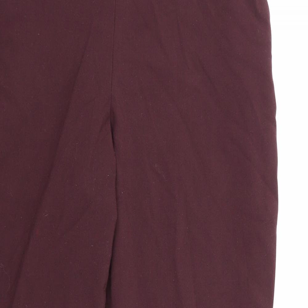 Womens UK Size 14 Marks and Spencer Regular Fit Dress Pants Brown Trousers