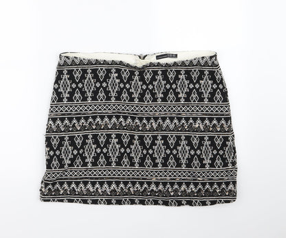 Atmosphere Womens Black Geometric  A-Line Skirt Size 14