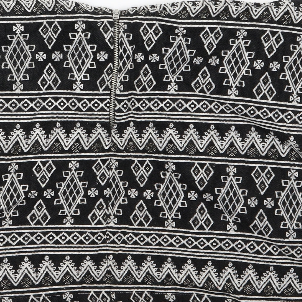 Atmosphere Womens Black Geometric  A-Line Skirt Size 14