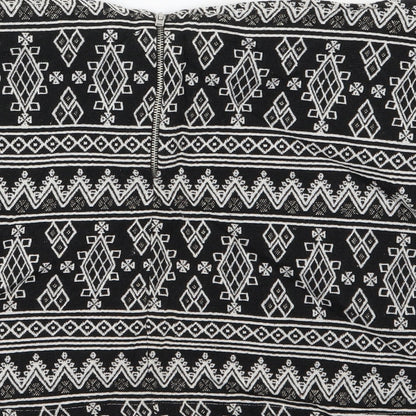 Atmosphere Womens Black Geometric  A-Line Skirt Size 14