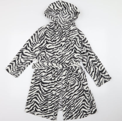 HEMTEX Girls White Animal Print Fleece Top Gown Size 9-10 Years