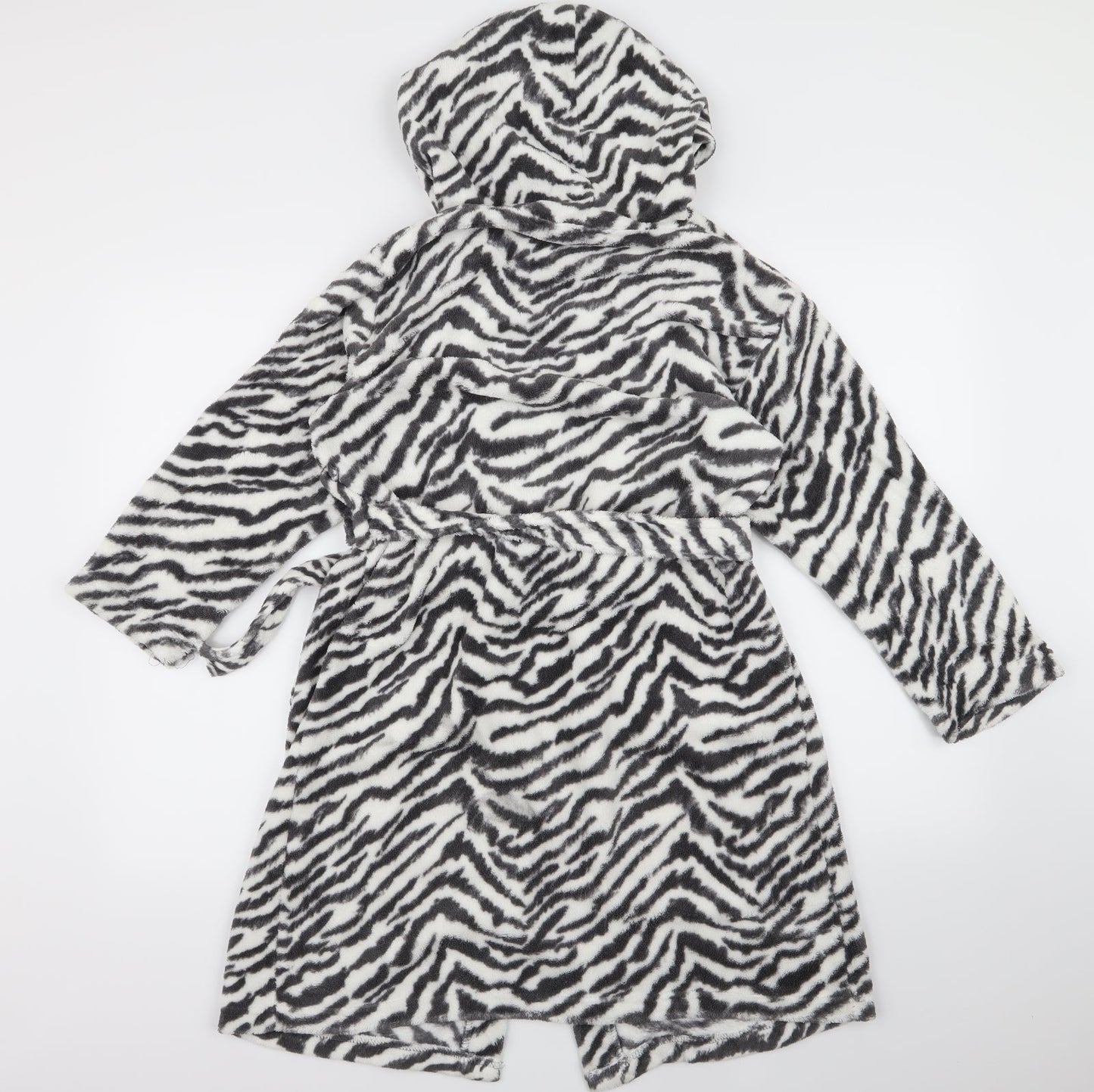 HEMTEX Girls White Animal Print Fleece Top Gown Size 9-10 Years