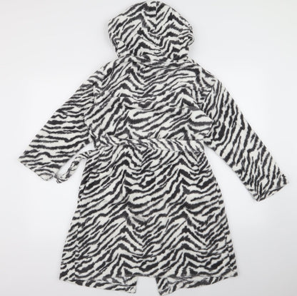 HEMTEX Girls White Animal Print Fleece Top Gown Size 9-10 Years