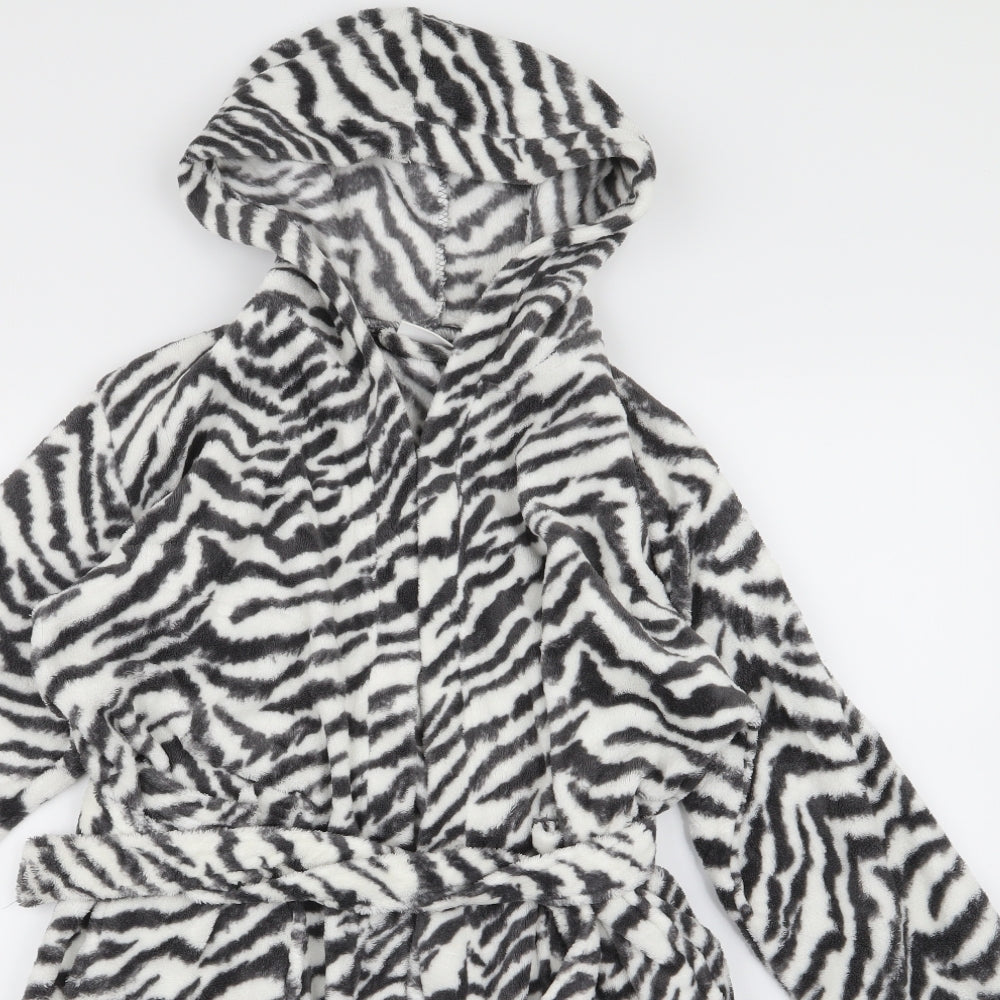 HEMTEX Girls White Animal Print Fleece Top Gown Size 9-10 Years