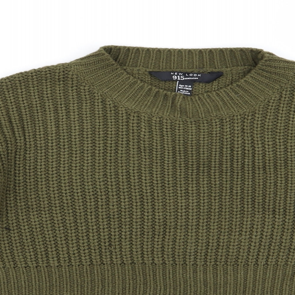 New Look Girls Green  Knit Pullover Jumper Size 14-15 Years