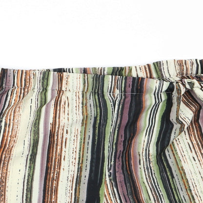 Boohoo Womens Grey Striped  Paperbag Shorts Size 10