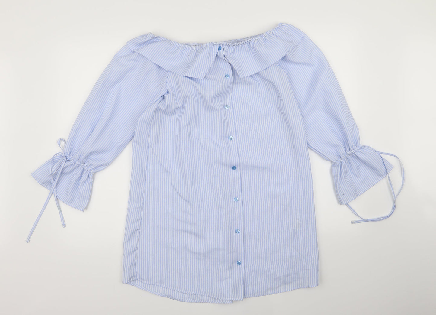 Missguided Womens Blue Striped  A-Line  Size 10