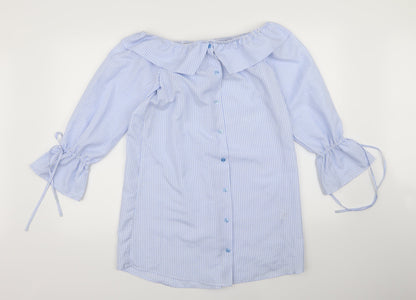 Missguided Womens Blue Striped  A-Line  Size 10