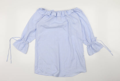 Missguided Womens Blue Striped  A-Line  Size 10