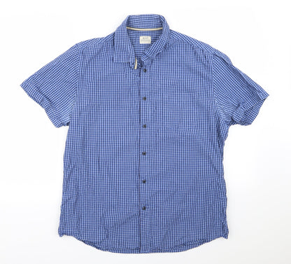 ACW85 Mens Blue Check   Button-Up Size L