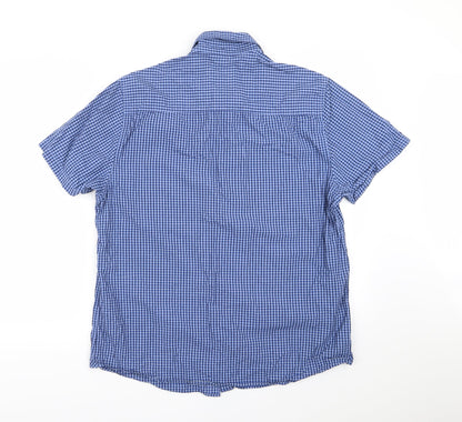 ACW85 Mens Blue Check   Button-Up Size L