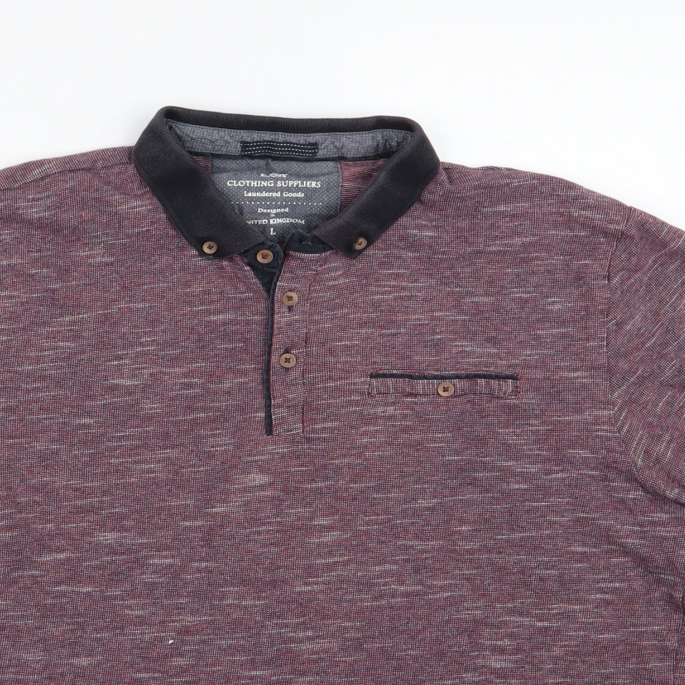 Easy Mens Purple    Polo Size L