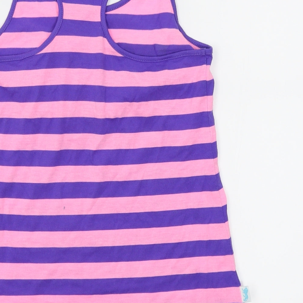 Lonsdale Girls Pink Striped  Basic Tank Size 10-11 Years