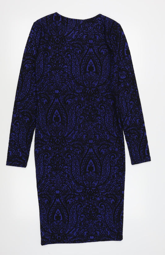 VERO MODA Womens Blue Floral  T-Shirt Dress  Size S