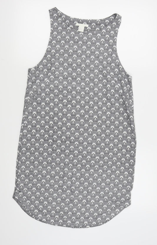 H&M Womens Black Argyle/Diamond  Pencil Dress  Size 8