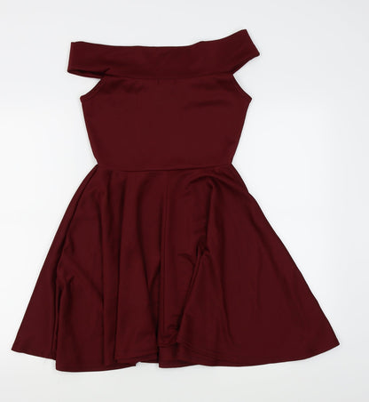 Boohoo Womens Purple   Fit & Flare  Size 10