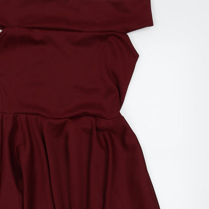 Boohoo Womens Purple   Fit & Flare  Size 10