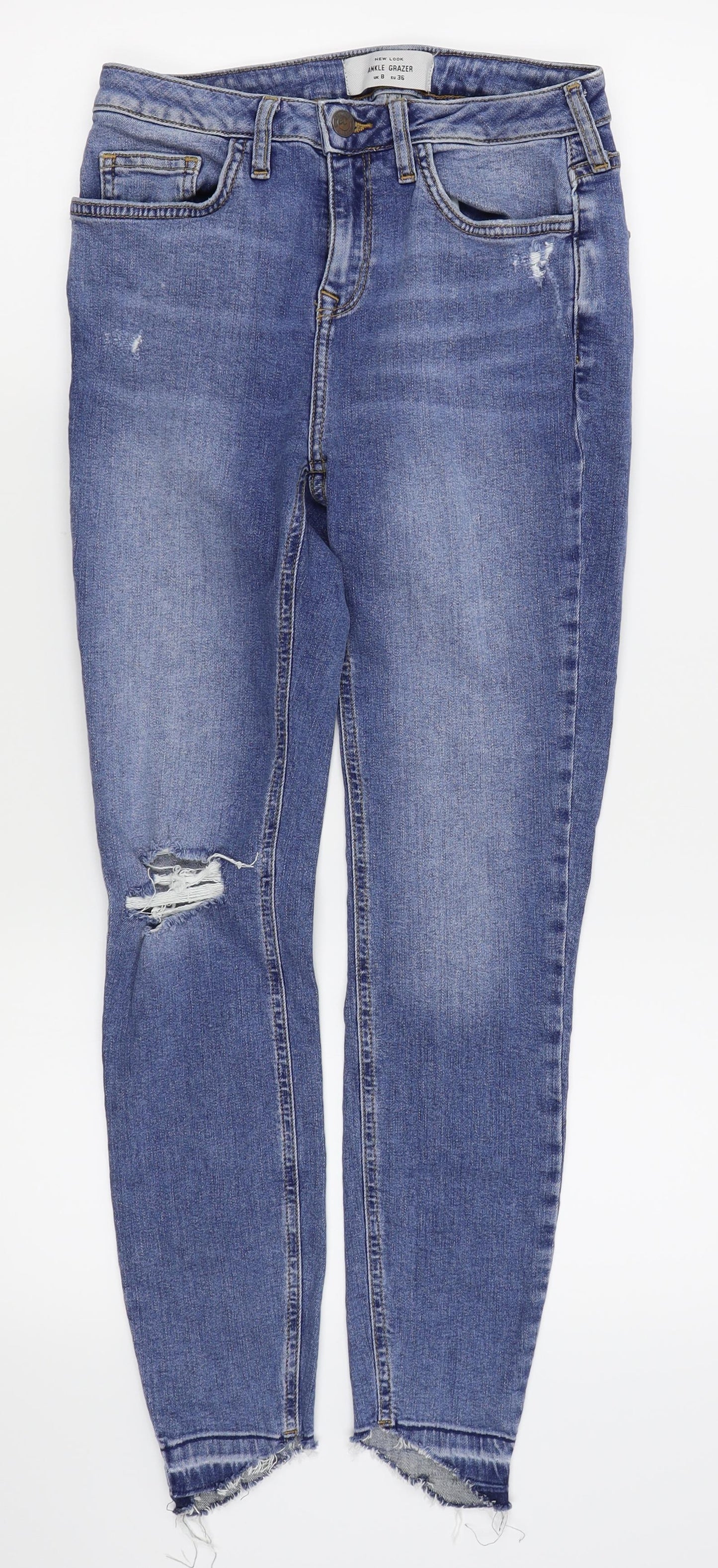 New Look Womens Blue   Skinny Jeans Size 8 L26 in - ripped jeans