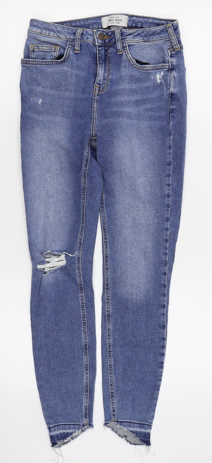 New Look Womens Blue   Skinny Jeans Size 8 L26 in - ripped jeans