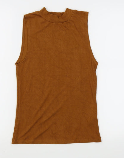 Womens UK Size 10 New Look Brown Basic Tank