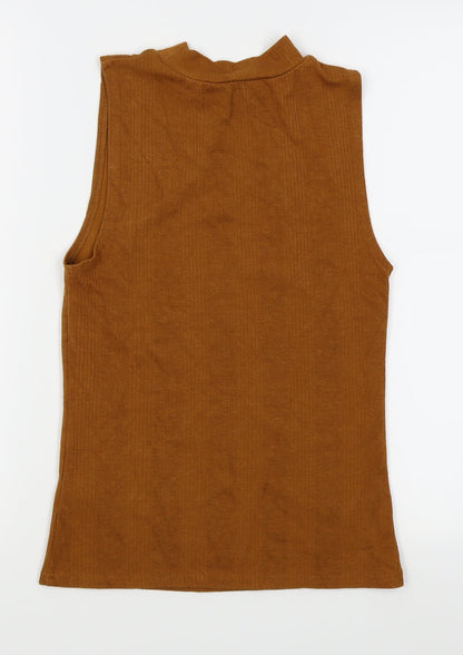 Womens UK Size 10 New Look Brown Basic Tank
