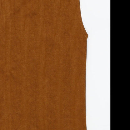 Womens UK Size 10 New Look Brown Basic Tank