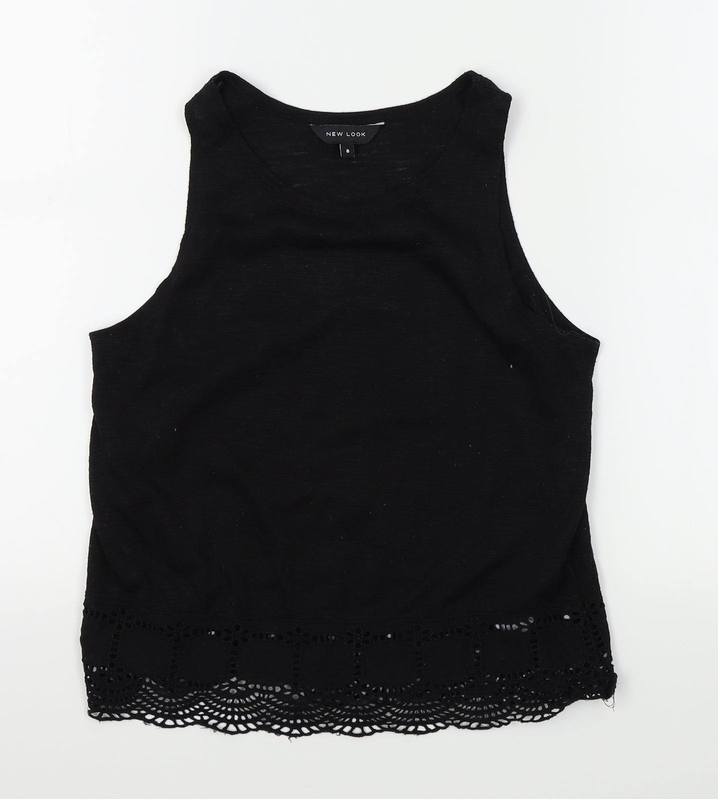 Womens UK Size 8 New Look Black Basic Tank