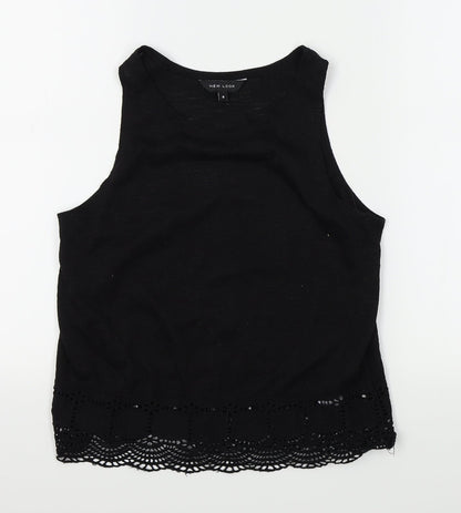Womens UK Size 8 New Look Black Basic Tank