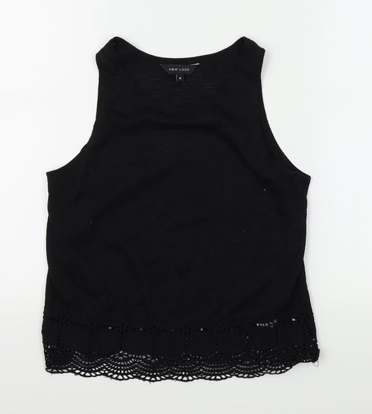 Womens UK Size 8 New Look Black Basic Tank