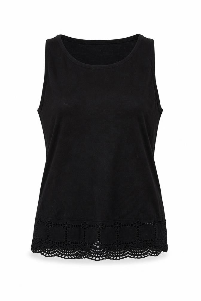 Womens UK Size 8 New Look Black Basic Tank